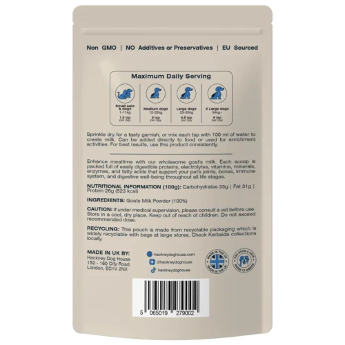 Hackney Dog House Goats Milk Powder Topper for Dogs (BEST BEFORE 28/08) - Image 2